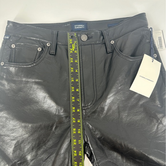 Citizens of Humanity Jolene High Rise Black Leather Straight Leg Jeans Size 27 - Picture 15 of 16